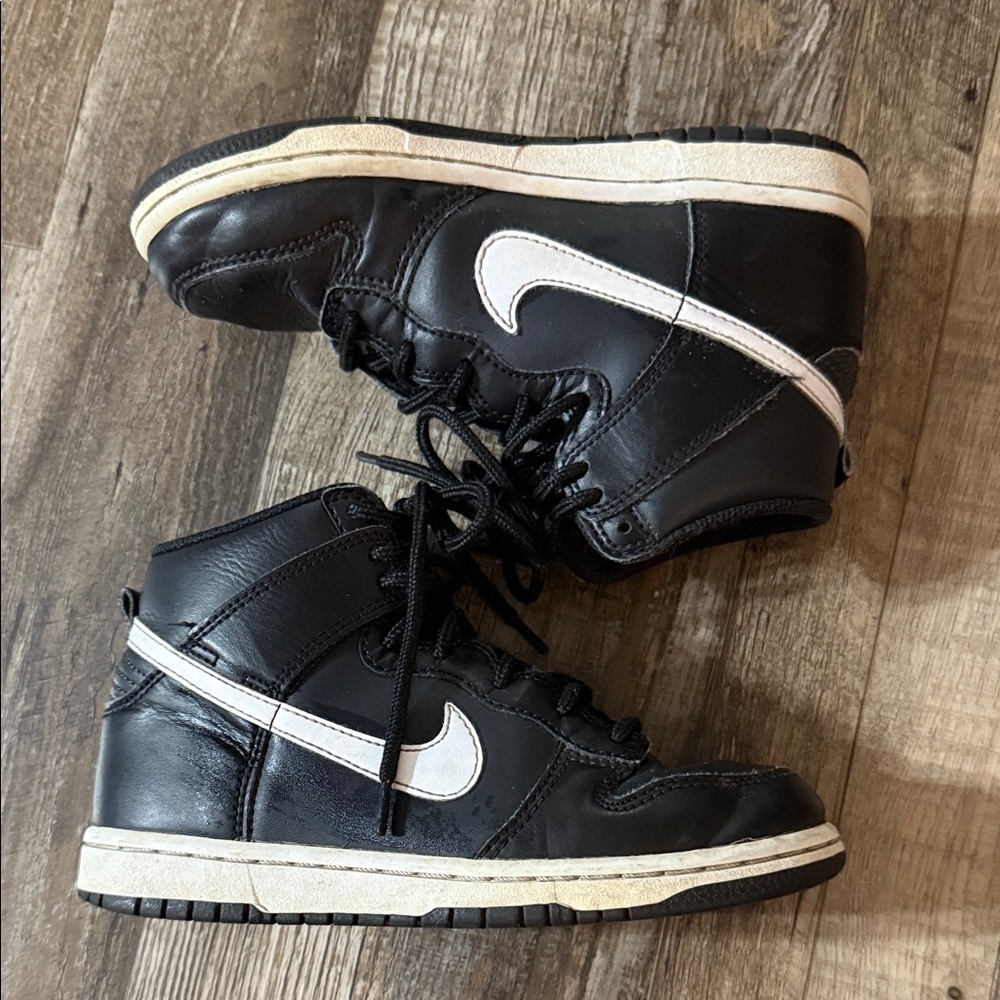 Nike Dunks- Black and White High-Top Sneakers 1 youth